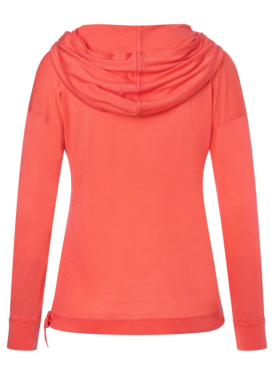 super.natural Women's Funnel Hoodie Living Coral | Buy super.natural Women's Funnel Hoodie Living Coral here | Outnort