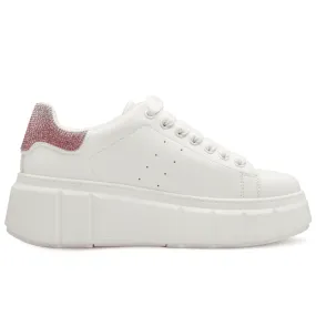 Tamaris 23743 White with Fuchsia Diamante Trainers