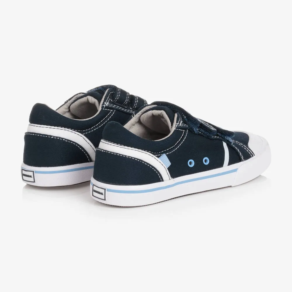 Teen Boys Navy Blue Canvas Trainers