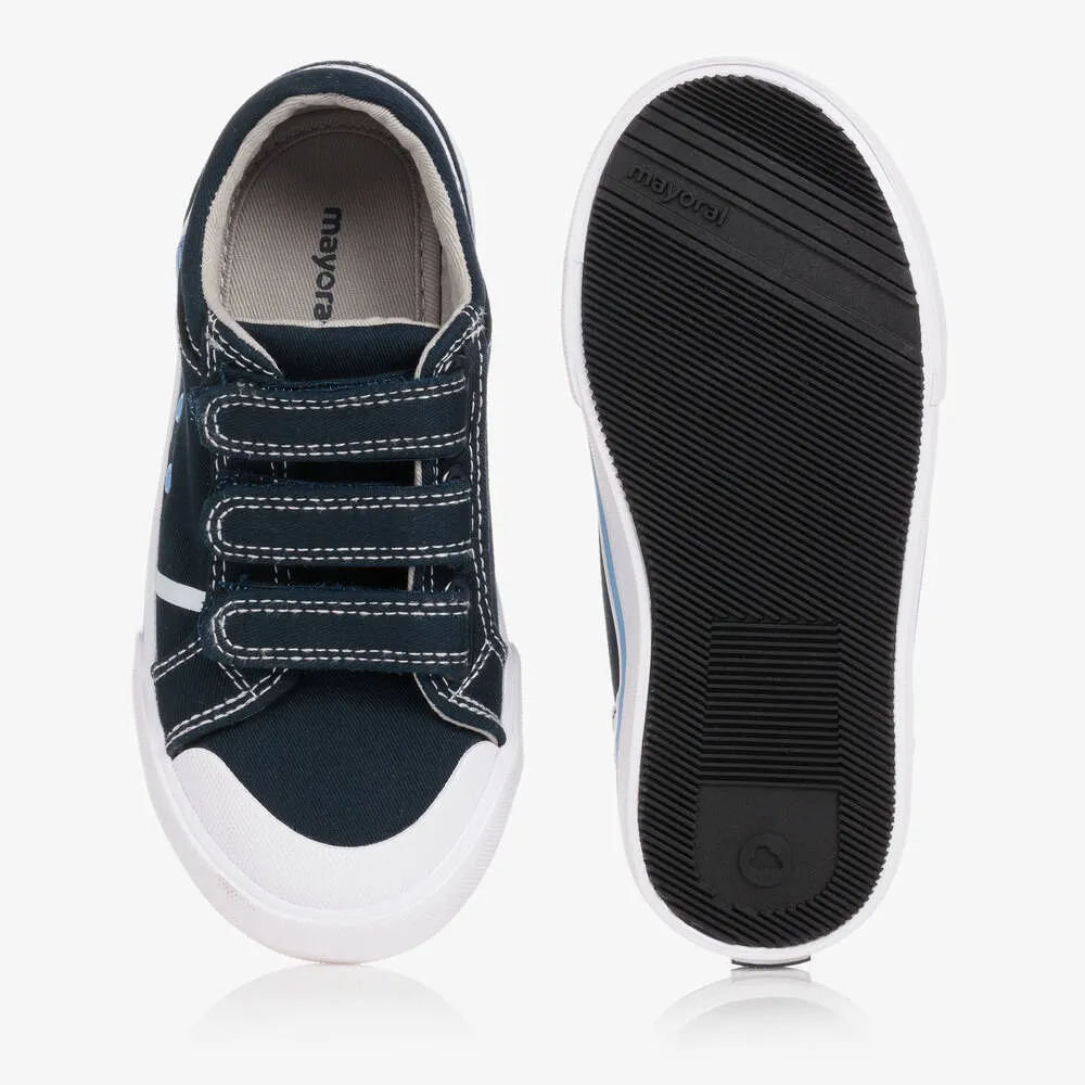 Teen Boys Navy Blue Canvas Trainers