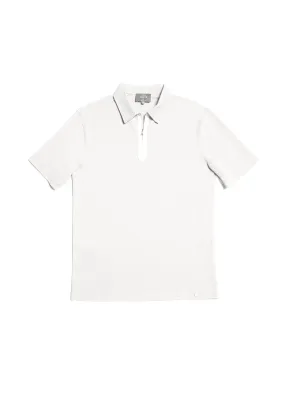 The Ashley Zip Polo - Flake White