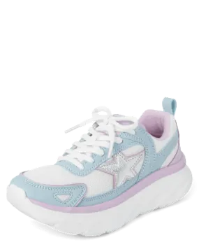 The Children's Place Girls Colorblock Star Running Sneakers