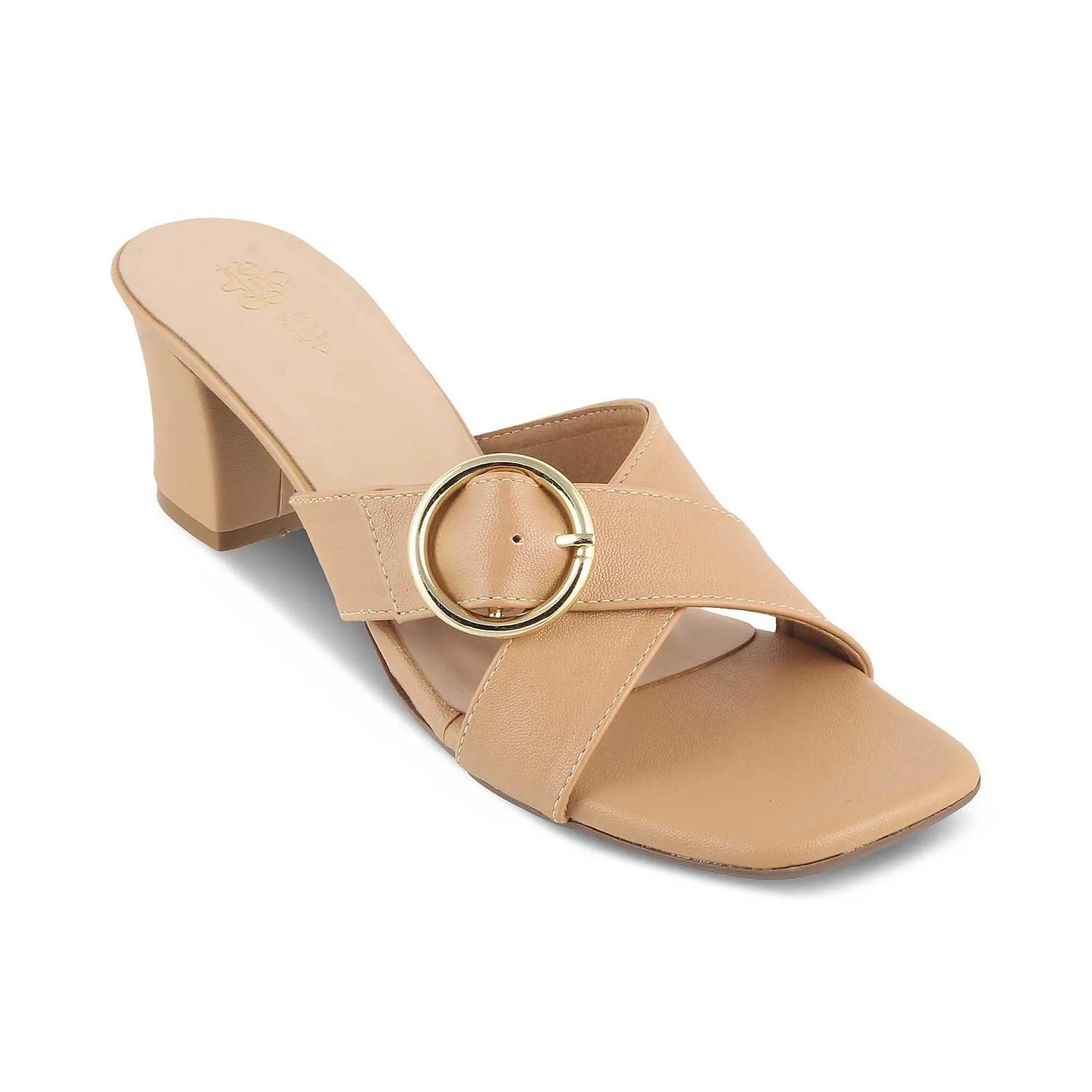 The Glide Beige Women's Dress Block Heel Sandals Tresmode