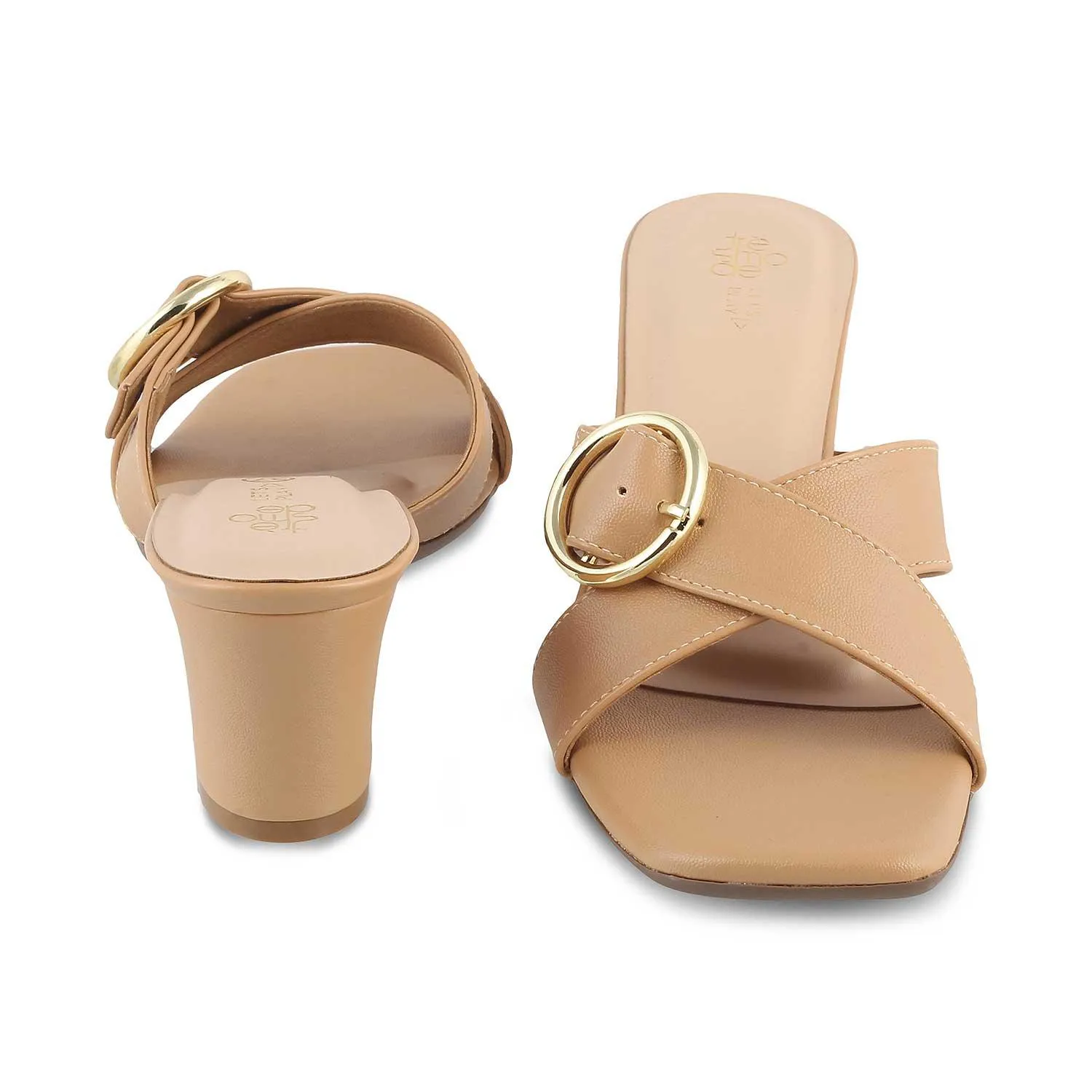 The Glide Beige Women's Dress Block Heel Sandals Tresmode