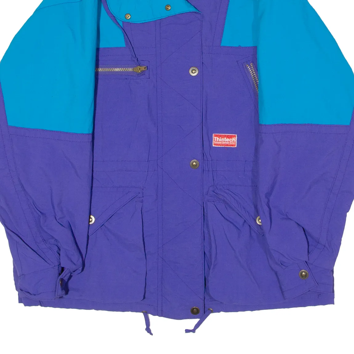 THINTECH Mens Jacket Purple 90s Colourblock S