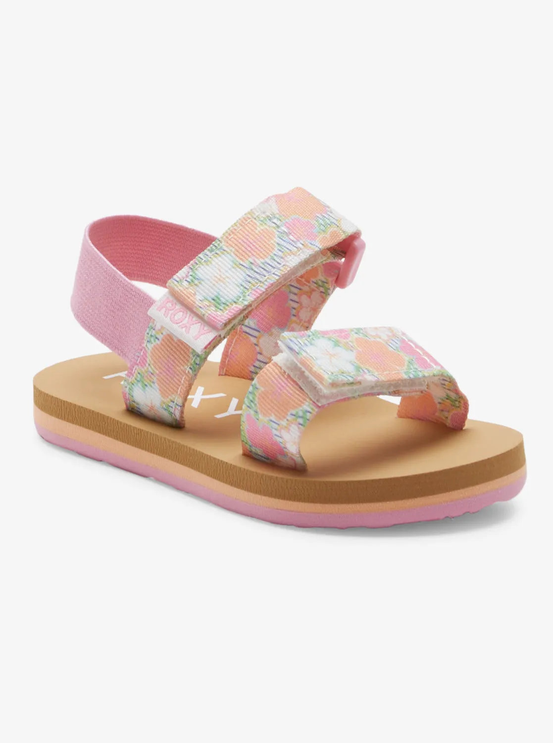 Toddlers Roxy Cage Sandals - White/Crazy Pink/Orange