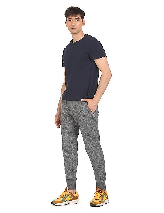 Tommy Hilfiger Men Grey Mid Rise Heathered Luxe Snit Joggers