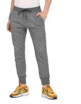 Tommy Hilfiger Men Grey Mid Rise Heathered Luxe Snit Joggers