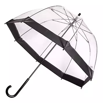 Totes ECO-BRELLA® PEVA Black Clear Dome Border Umbrella | Kaleidoscope