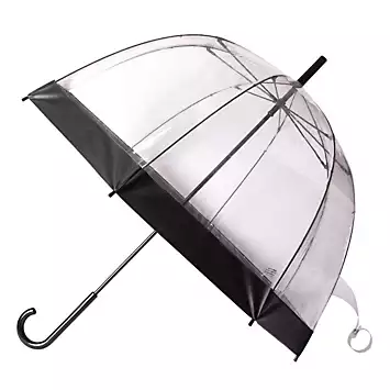 Totes ECO-BRELLA® PEVA Black Clear Dome Border Umbrella | Kaleidoscope