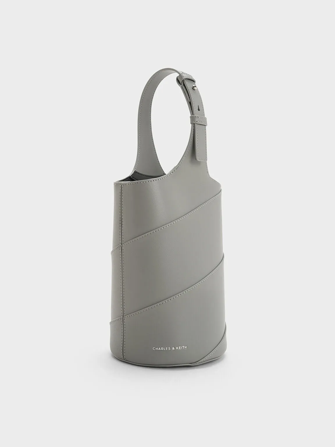 Trin Cylindrical Bucket Bag - Grey