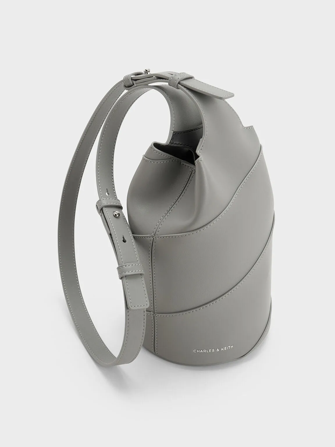 Trin Cylindrical Bucket Bag - Grey