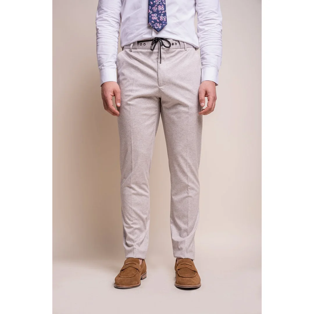 Valencia - Men's Classic Cream Trousers