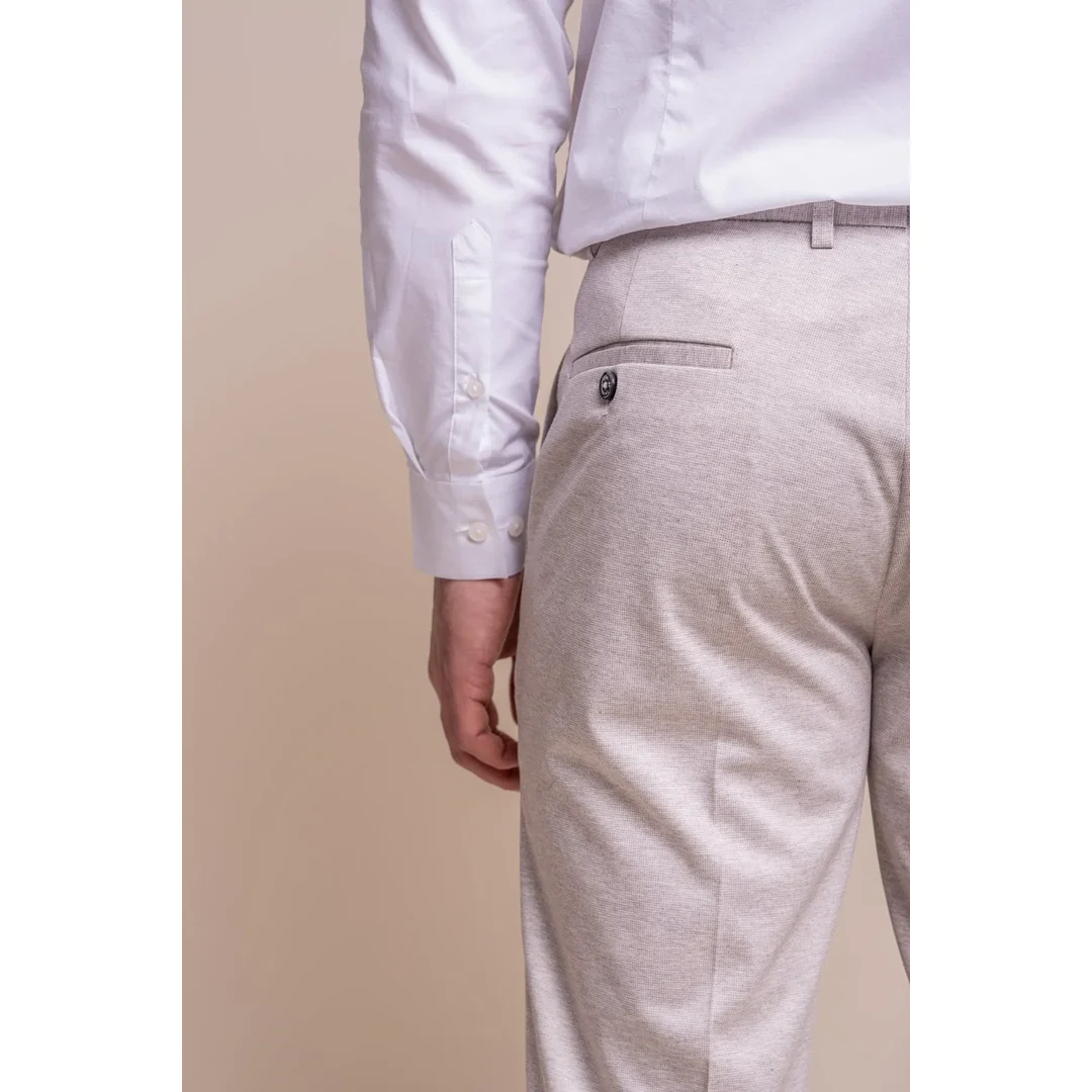 Valencia - Men's Classic Cream Trousers