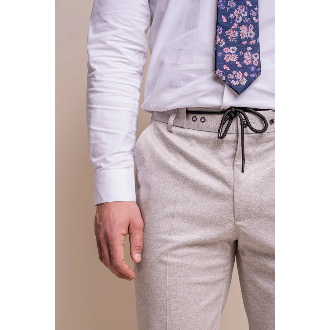 Valencia - Men's Classic Cream Trousers