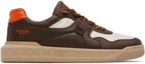 Valentino Garavani Brown & Off-White One Stud Low-Top Sneakers