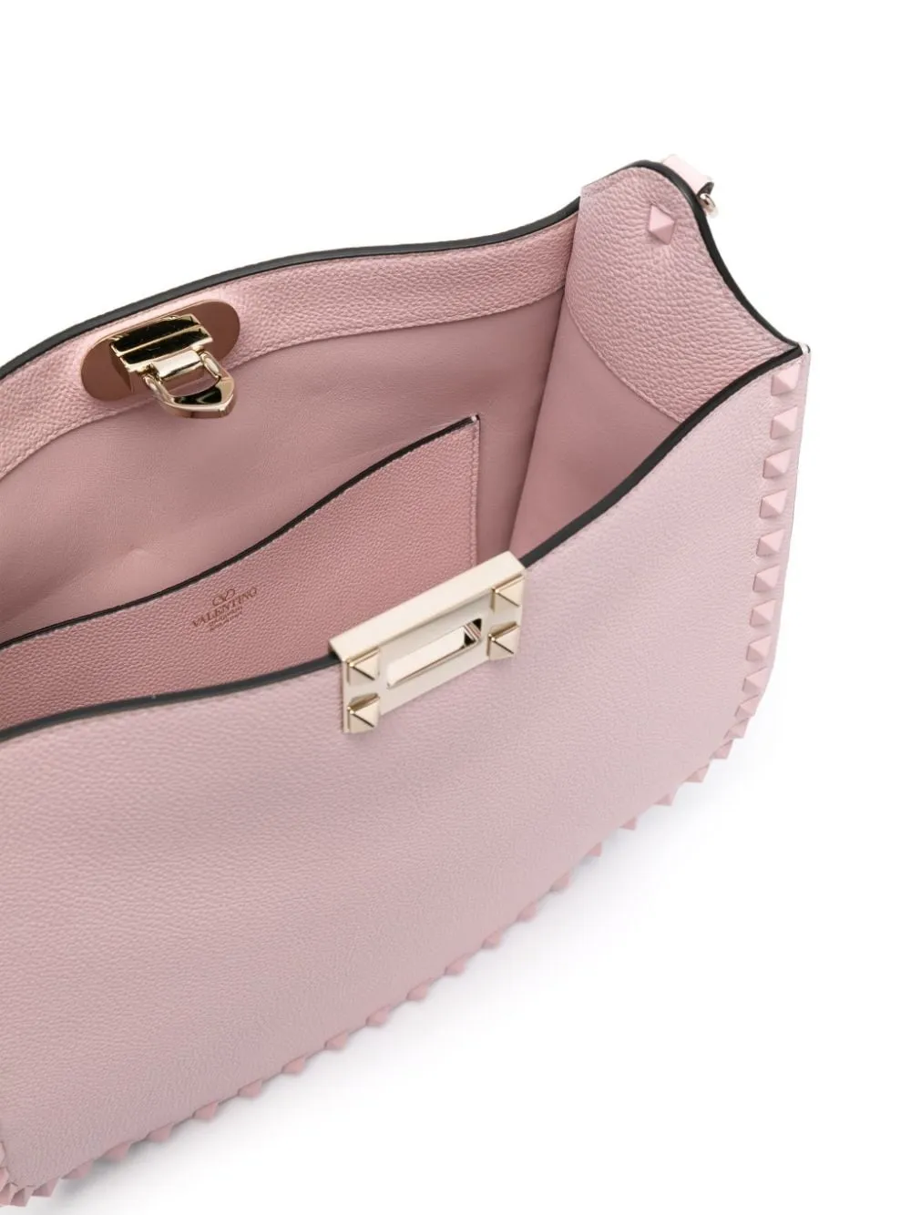 VALENTINO GARAVANI Elegant Pink Leather Hobo Handbag with Rockstud Detail