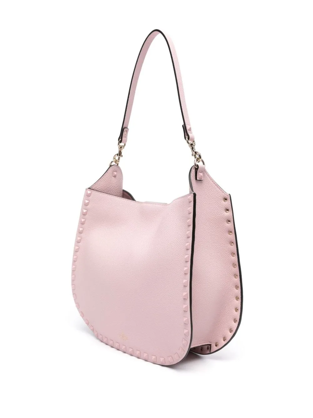 VALENTINO GARAVANI Elegant Pink Leather Hobo Handbag with Rockstud Detail