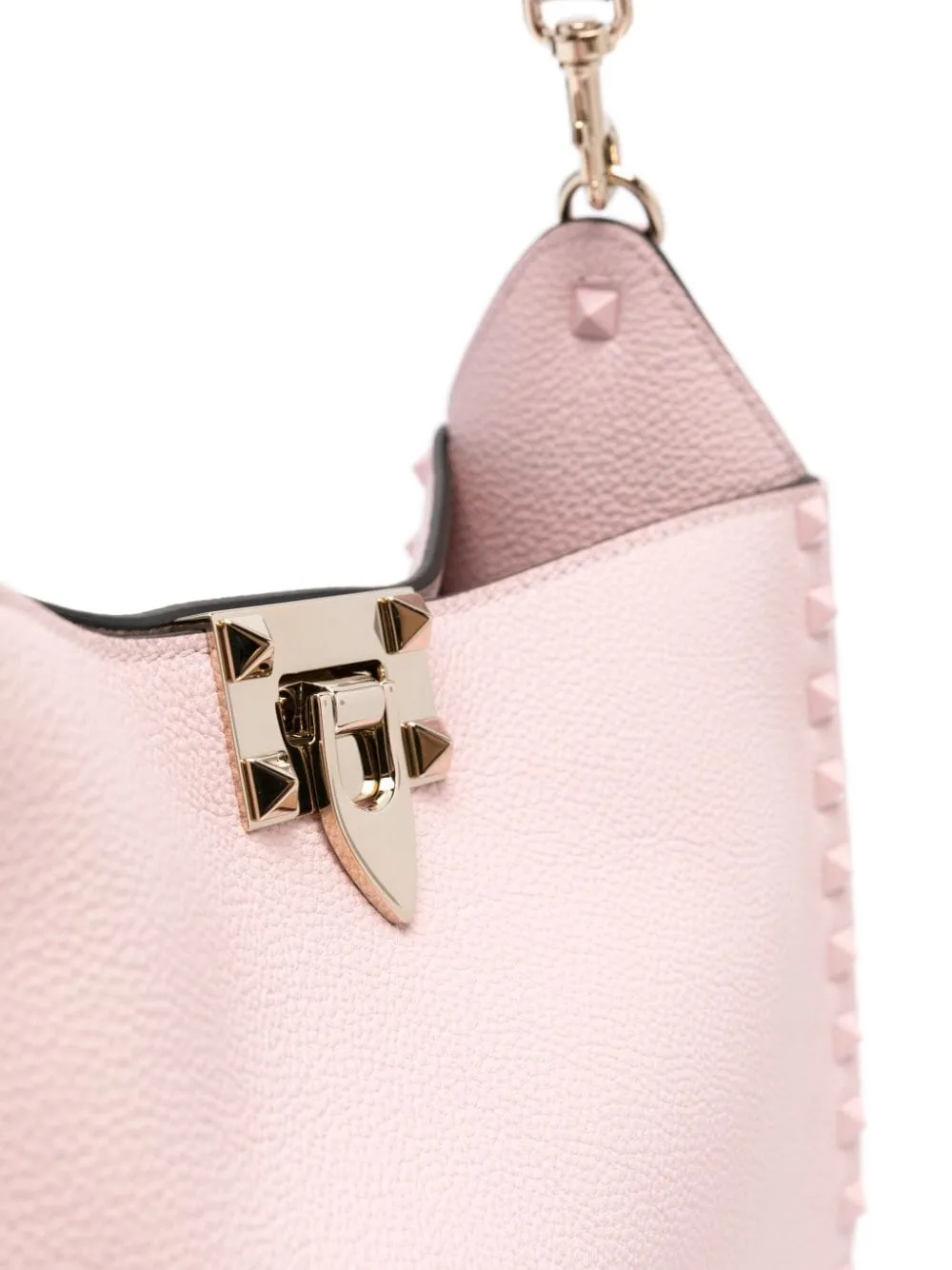 VALENTINO GARAVANI Elegant Pink Leather Hobo Handbag with Rockstud Detail