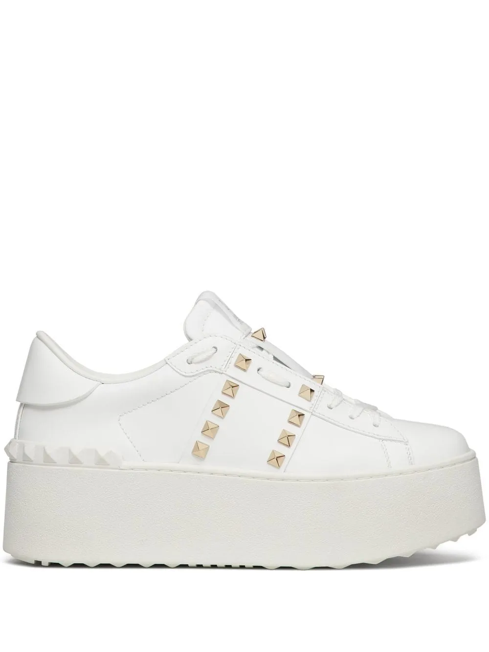 Valentino Garavani    Valentino Garavani Rockstud Untitled Leather Sneakers