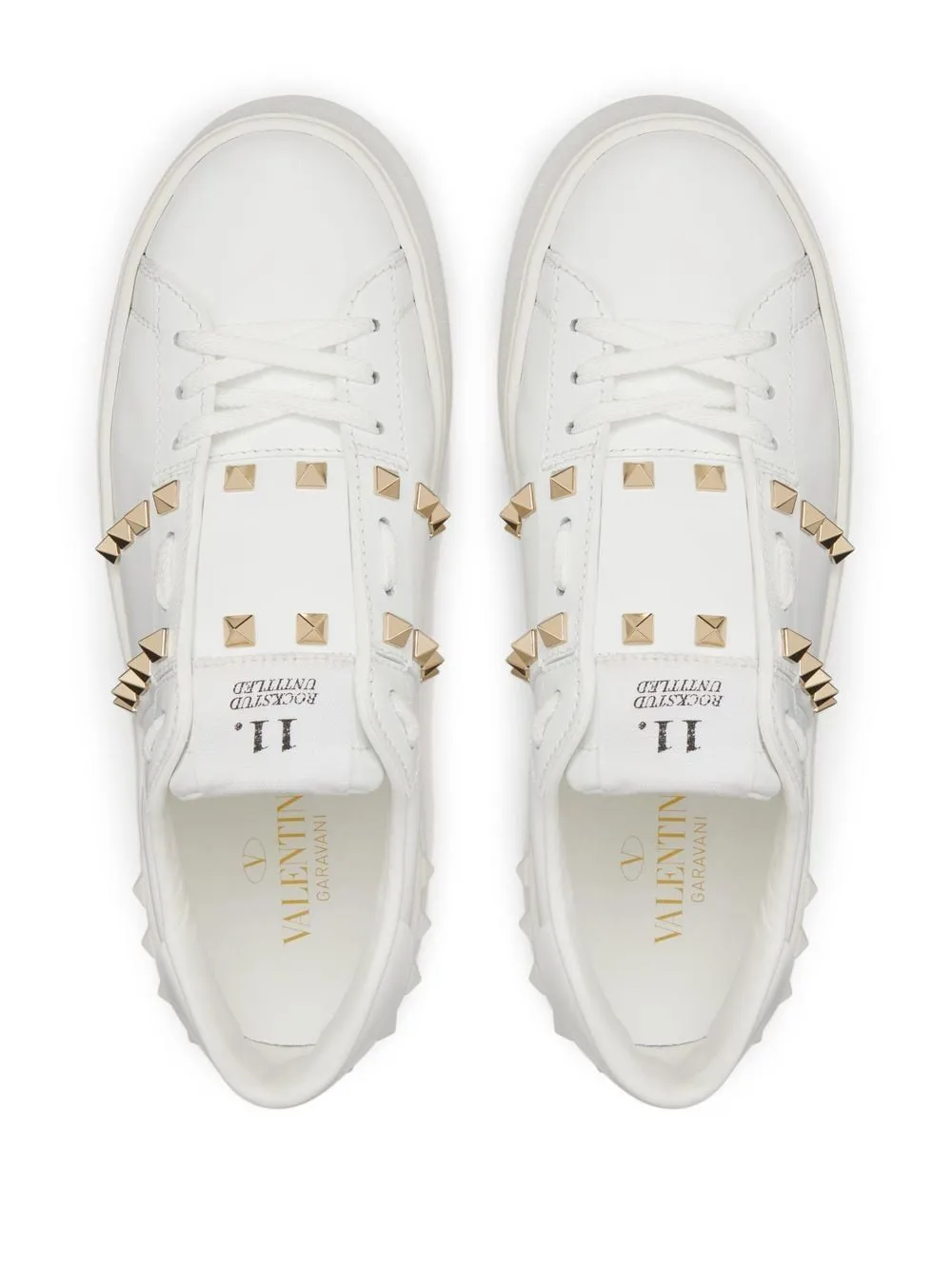 Valentino Garavani    Valentino Garavani Rockstud Untitled Leather Sneakers