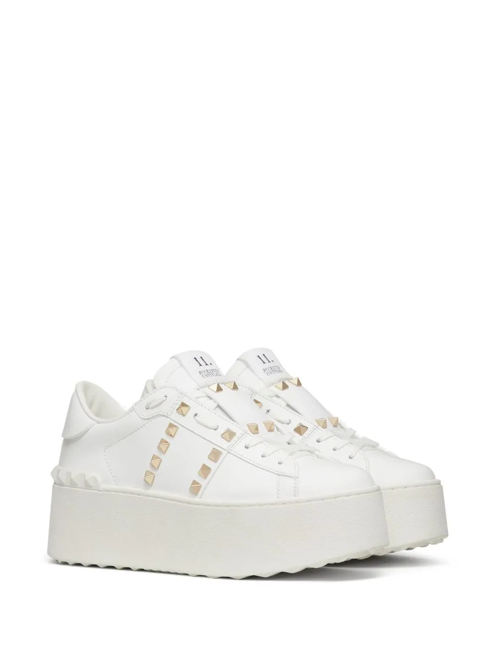 Valentino Garavani    Valentino Garavani Rockstud Untitled Leather Sneakers