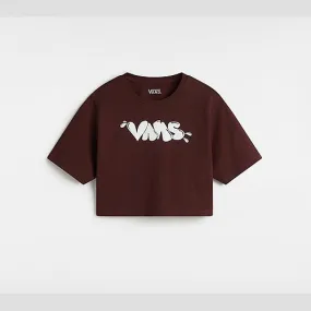 Vans BUSTED TYPE CREW CROP T-SHIRT (BITTER CHOCOLAT) WOMEN BROWN