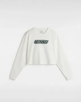 Vans Retro V Hook and Loop Relaxed Long Sleeve Crop T-Shirt-Marshmallow