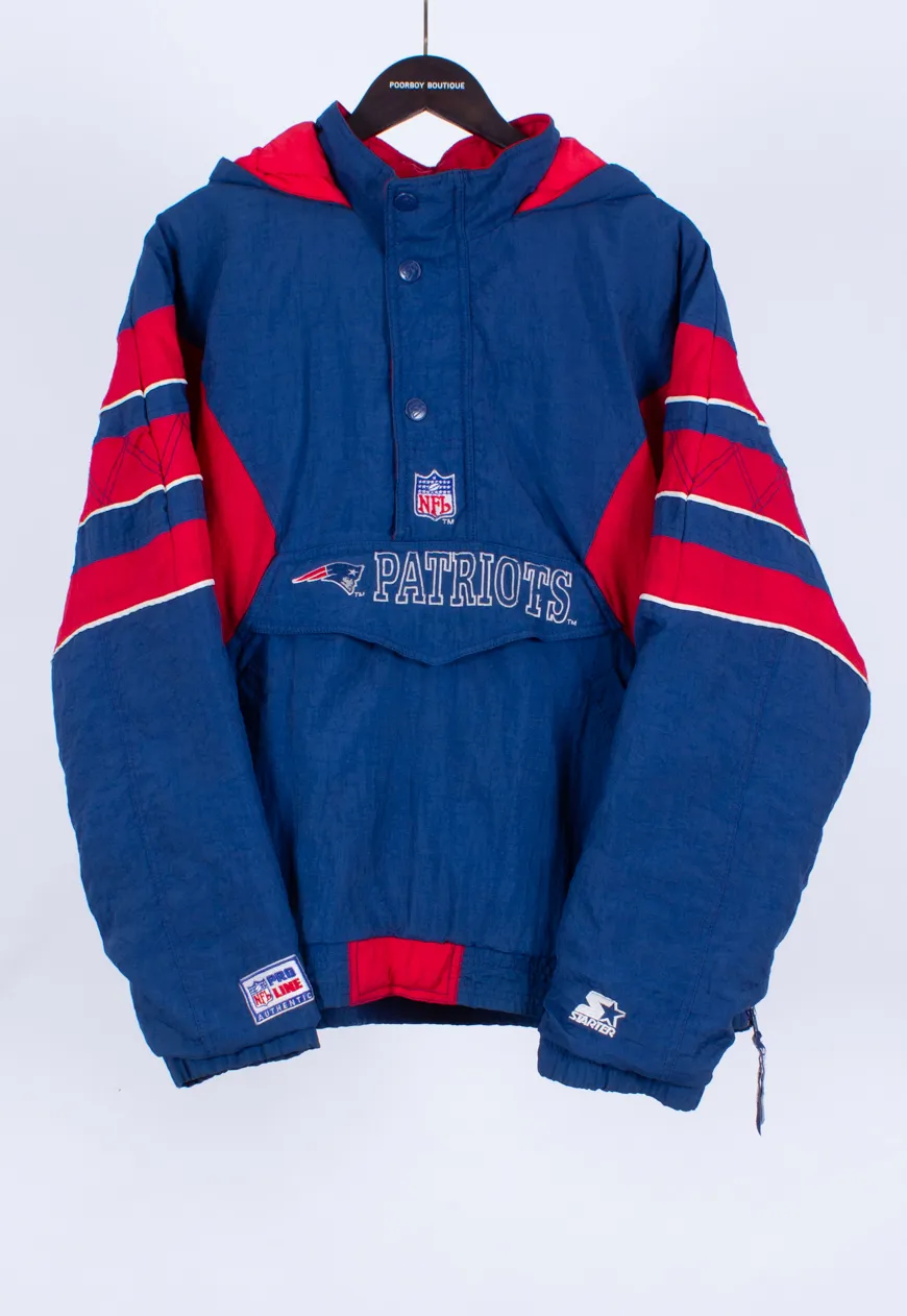 Vintage 90s Starter Pullover Jacket Patriots | Vintage Online Store