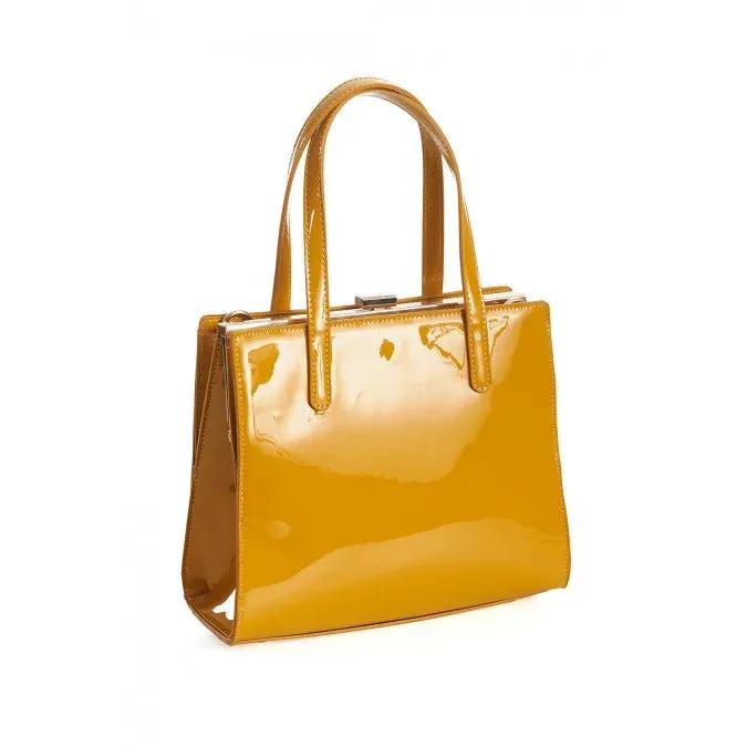 Vintage Mustard Yellow Patent Handbag