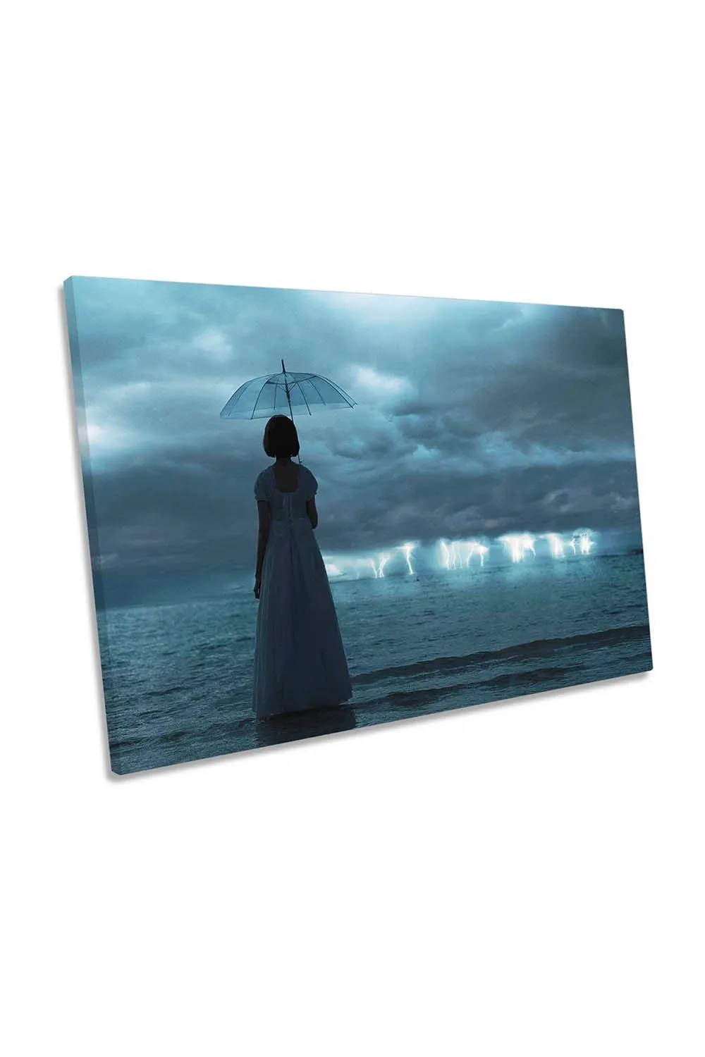 Wall Art & Pictures | The Silent Sea Umbrella Modern Canvas Wall Art Picture Print | CanvasGeeks