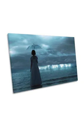 Wall Art & Pictures | The Silent Sea Umbrella Modern Canvas Wall Art Picture Print | CanvasGeeks