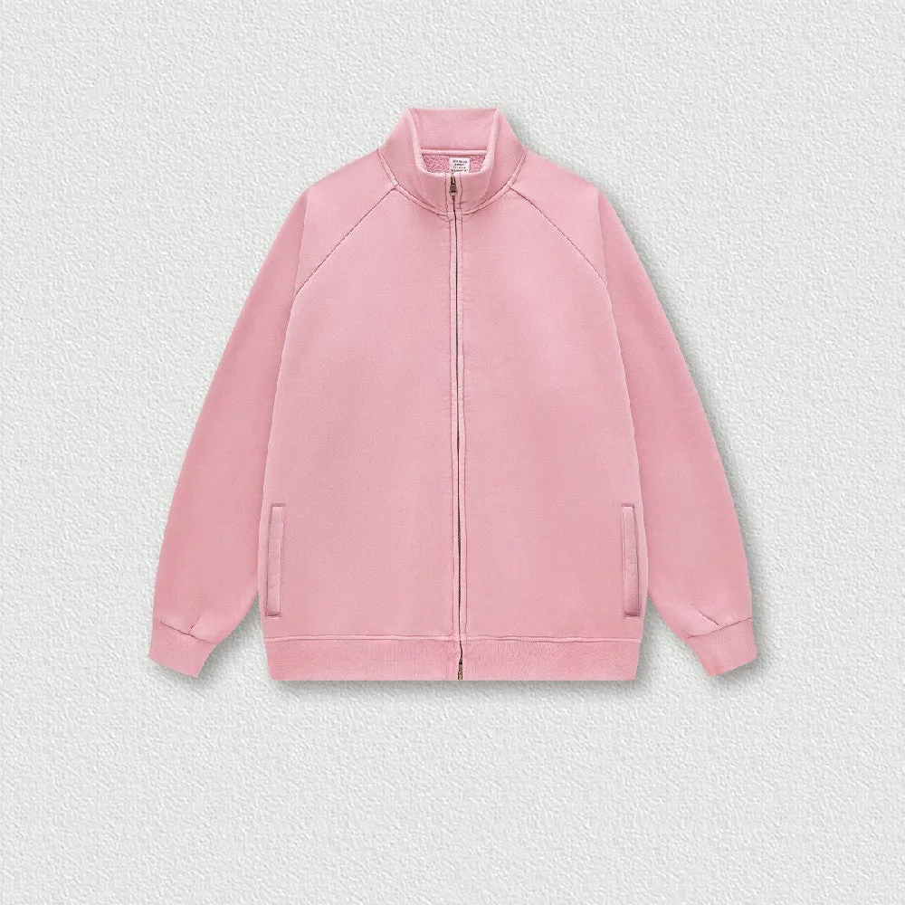 Washed Fleece Zipper Jacket