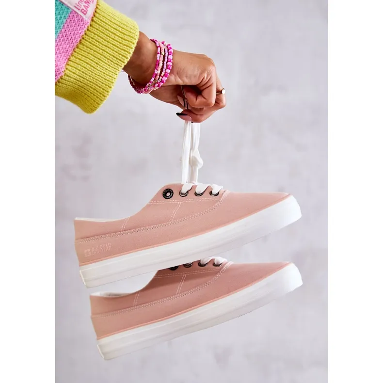 Women's Cloth Sneakers Big Star KK274020 Nude pink