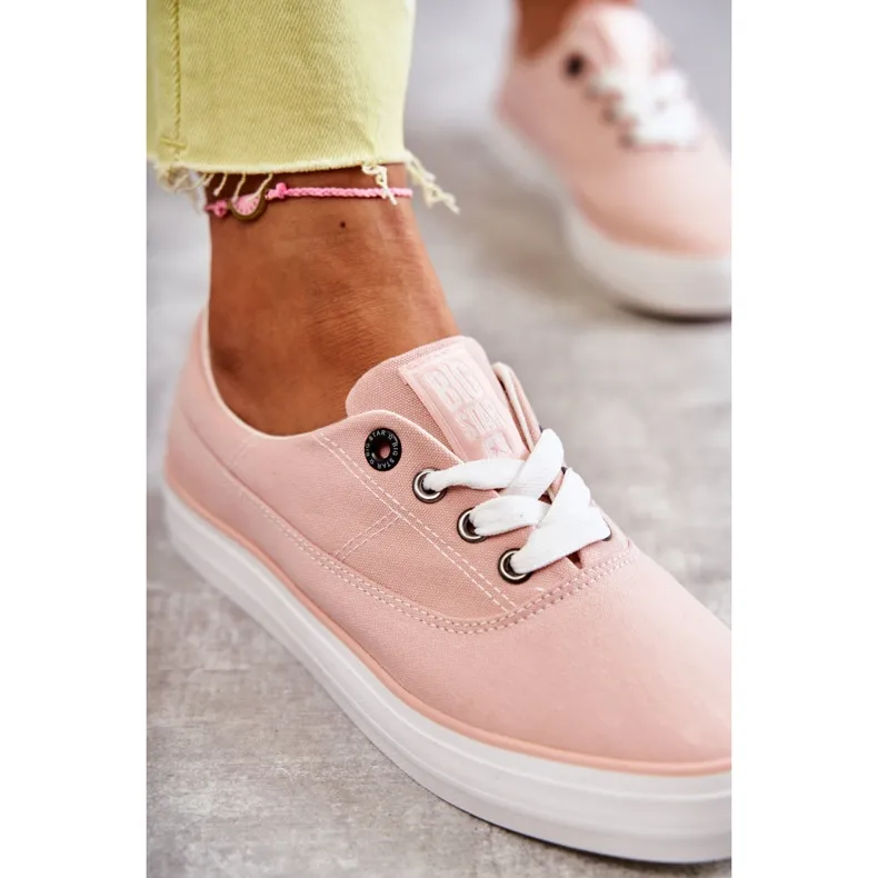 Women's Cloth Sneakers Big Star KK274020 Nude pink