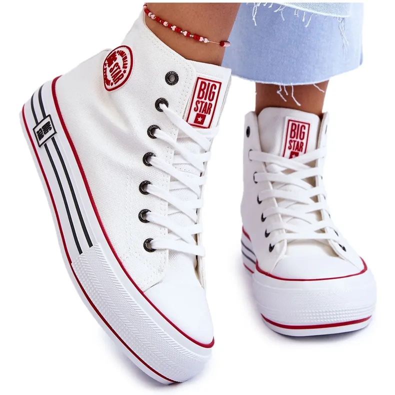 Women's High Textile Platform Sneakers Big Star LL274185 White