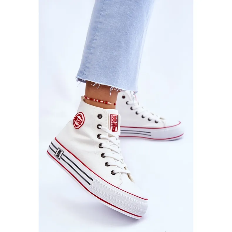 Women's High Textile Platform Sneakers Big Star LL274185 White