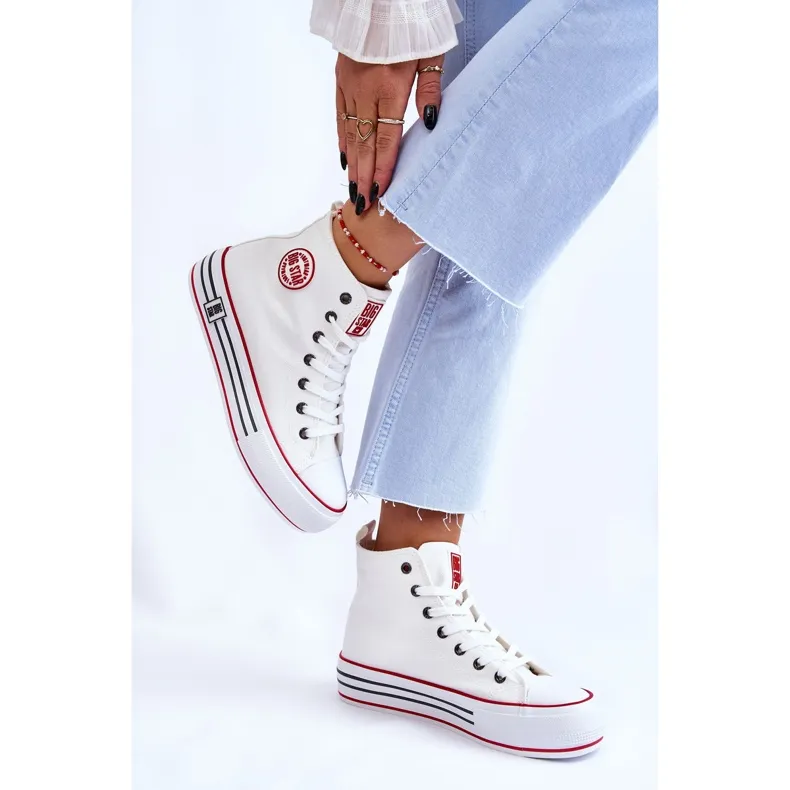 Women's High Textile Platform Sneakers Big Star LL274185 White