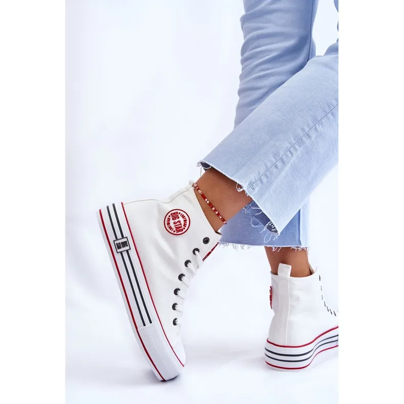 Women's High Textile Platform Sneakers Big Star LL274185 White