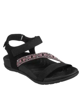 Womens/ladies beachy sunrise reggae-lite sandals black Skechers