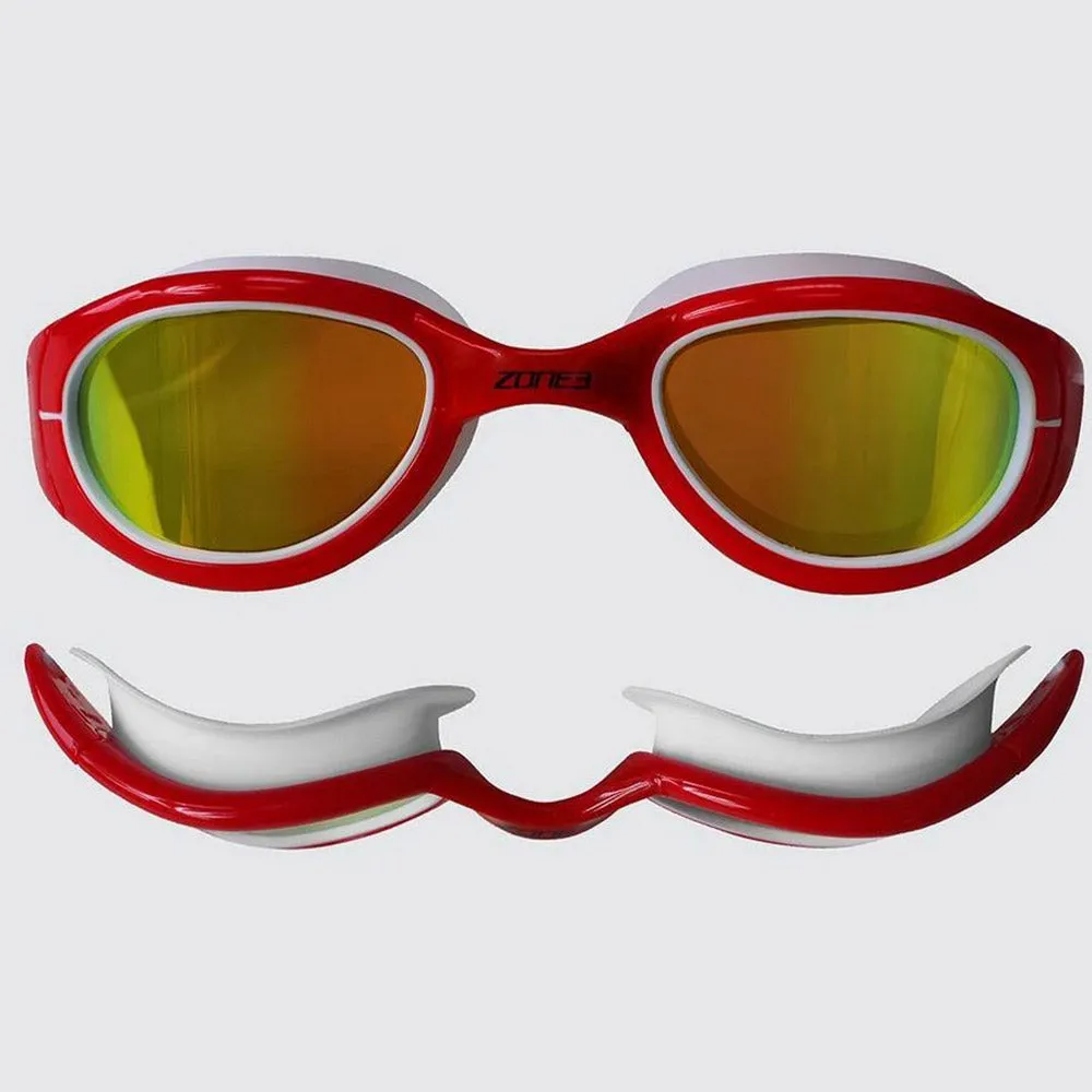 Zone3 Attack Swim Goggles - Red White Polarized Lens